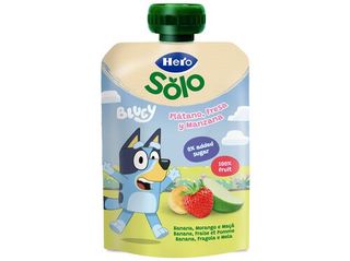 SAQUETA FRUTA HERO JURASSIC BANANAMORANGO E MAÃÃ 100G