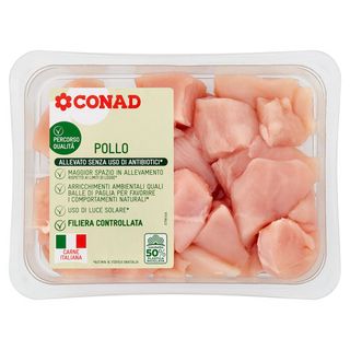CONAD Percorso Qualità Allevato Senza Uso di Antibiotici Bocconcini di Petto di Pollo 0,400 kg - 8003170066649