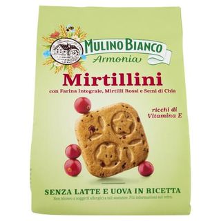 Mulino Bianco Armonia Mirtillini Biscotti Farina Integrale Mirtilli Rossi Senza Latte e Uova 270g