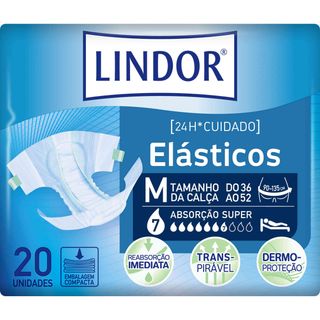 Fraldas Incontinência Elásticos Air Dry Dermo Super M Lindor (emb. 20 un)