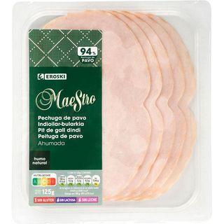 Pechuga De Pavo Cocida-Ahumada Eroski Maestro, Bandeja 125 Gr. (19482363)