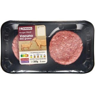 Hamburguesa Vacuno Gruesa B. Meat Eroski, 2 Uds., Bandeja 300 G
