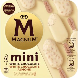 Gelado Mini Chocolate Branco e Amêndoa Magnum (emb. 330 ml (6 un))