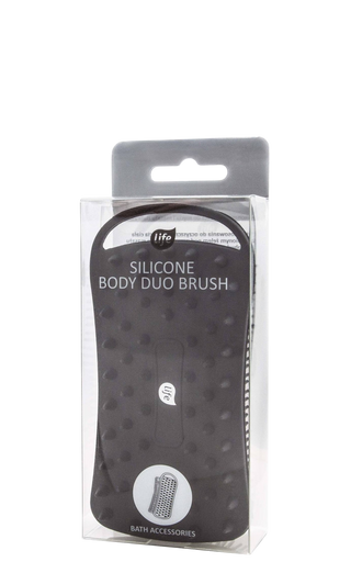Life Silikonowa szczotka do masażu 2w1, czarna