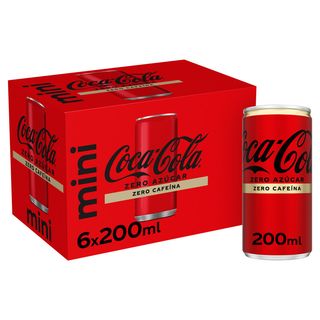 Refresco de Cola Coca Cola Zero (Azúcar y Cafeína) Pack 6 Uds. X 200Ml