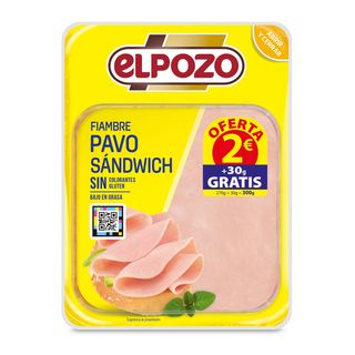 Fiambre De Pavo Sándwich Elpozo Bandeja 270 G