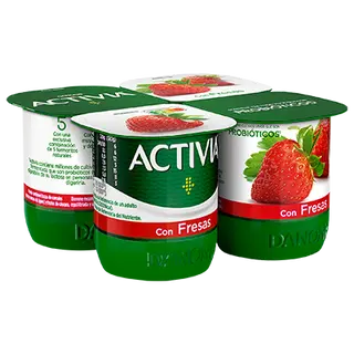 Yogur Con Fresas Activia 120 G Pack 4