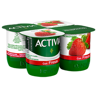 Yogur Con Fresas Activia 120 G Pack 4