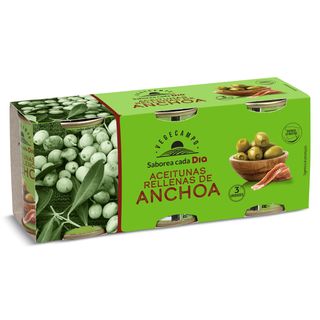 Aceitunas Rellenas De Anchoa Dia Vegecampo Lata 3 X 50 G