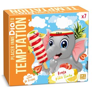 Helado Sorbete Remolino De Sabores 7 Unidades Temptation De Dia Caja 455 G