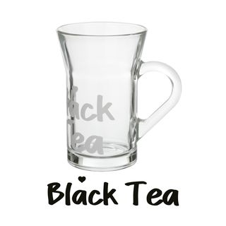 Tazza tè in vetro 230 ml - scritta Black Tea