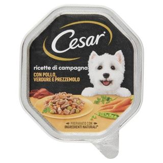 Cesar Ricette Di Campagna Cibo Umido Cane In Vaschetta Con Pollo, Verdurine E Prezzemolo 150 G - 404221