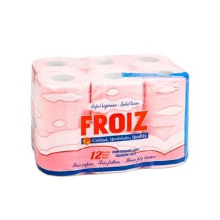 Papel Higiénico Froiz Rosa Triple Capa 12 Rollos