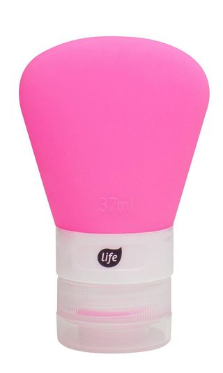 Life Butelka Silikonowa podróżna Trapez Fuksja
