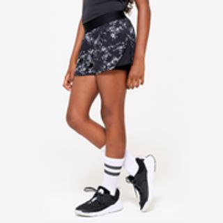 Pantalón Corto Múltiples Deportes Niña Negro Blanco 2 En 1 Transpirable.113 122cm 5 6A Negro
