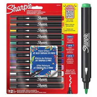 Sharpie 12 Rotuladores Pintura Acrílica Punta Redonda Colores Surtidos (3026982010704)