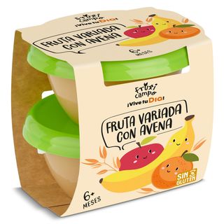 Puré De Fruta Variada Con Avena Dia Fruticampo Pack 2 X 130 G