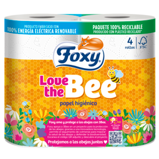 FOXY Papel Higienico Love The Bee 4 Unidades