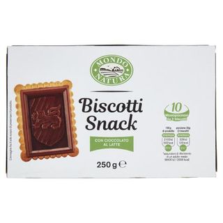 MONDO NATURA BISCOTTI SNACK CON CIOCCOLATO AL LATT