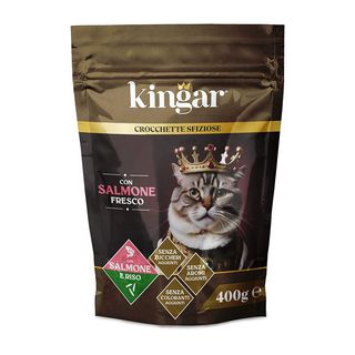 Kingar Cat Busta Crocchette 400g Salmone e Riso