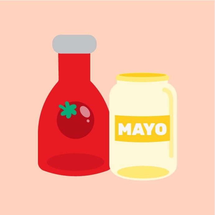 Ketchup, majonez, musztarda, chrzan