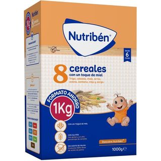 Papilla 8 Cereales Con Miel Nutriben, Caja 1 Kg. (26053900)