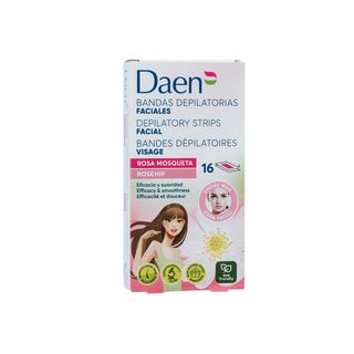 Bandas Faciales A La Cera Fría Rosa Mosqueta Daen, Caja 16 Uds. (249987)