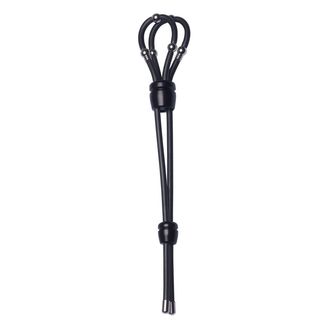 podwójny pierścień suwakowy na penisa, jądra z 2 suwakami, kulkami czarny