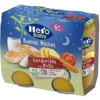 Potito De Pollo-Verduras Hero Buenas Noches Pack 2X190 Gr. (6779615)