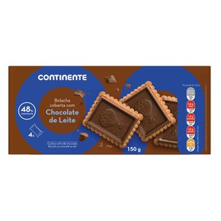 Bolachas Cobertas Chocolate de Leite Continente (emb. 150 gr)