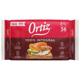 Ortiz Pan Tostado 100% Integral Extra Crujiente 36u 320g