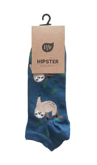 Life Stopki Bawełniane Hipster Wzór Leniwiec Rozm. 35-38