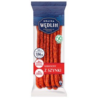 Kraina Wędlin Kabanosy z szynki, 120 g