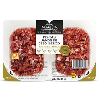 Pizcas De Jamón De Cebo Ibérico 50 % Nuestra Alacena De Dia Bandeja 60 G