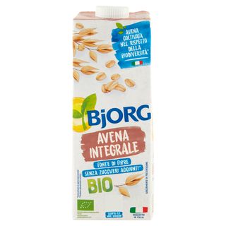 BJORG Avena Integrale Bevanda Vegetale Biologica, Senza Zuccheri Aggiunti, Prodotto in Italia, 1L