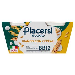 PIACERSI CONAD Bianco con Cereali con Bifidobacterium BB12 2 x 125 g - 8003170031265