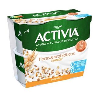Danone Activia Fibras Cereales Desnatado 0%, 4X115G