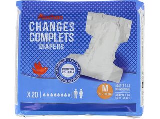 FRALDAS INCONTINÊNCIA AUCHAN TAMANHO M UNISSEXO 20UN