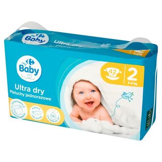 Carrefour my Baby Ultra Dry Pieluchy jednorazowe 2 3-6 kg 42 sztuki