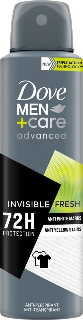 DOVE DEO ADVANCED SPRAY 150ML MEN INVISIBLE FRESH   ELI4922