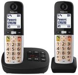 Teléfono Fijo Inalámbrico Panasonic Dect Kx-Tgu432Exb Dúo Negro Y Plata (5025232969173)