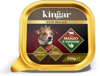 KINGAR CANE PATE VASCHETTA 150GR MANZO E VERDURE CED97384