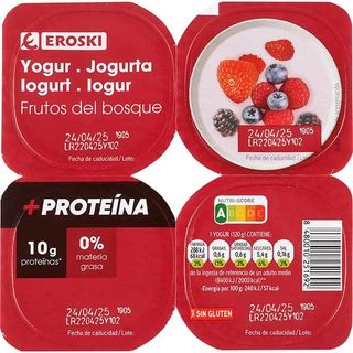 Yogur frutas del bosque proteína EROSKI, pack 4x120 g (26511824)