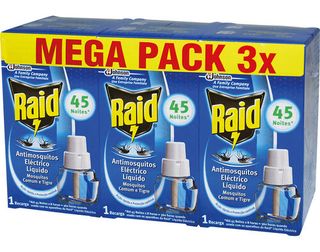INSETICIDA RAID ELÉCTRICO LÍQUIDO RECARGA TRIPLA 3X27ML