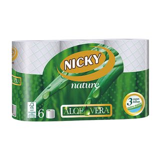 Papel Hig.3C Nature Aloe Nicky 6 Rollos