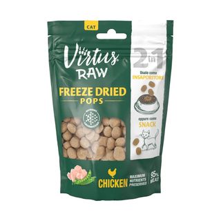 Virtus cat raw snack insaporitore freeze dried pops 30g pollo