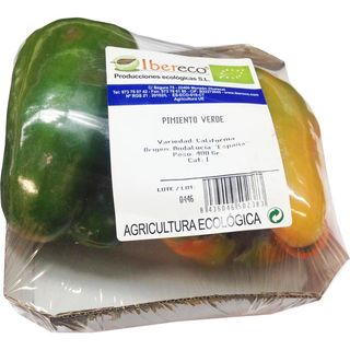 pimiento verde ecológico bandeja 400 gr