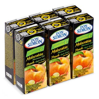 Zumo De Melocotón, Manzana Y Uva Don Simón Brik 6 X 200 Ml
