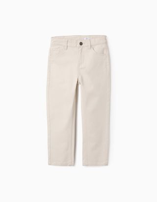 Calças de Sarja para Menino 'Slim' - Tamanho 9/10 CINZENTO