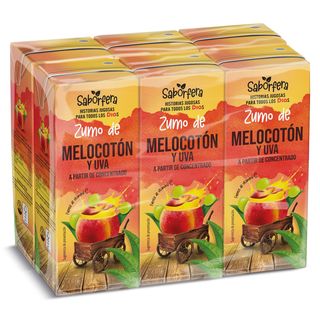 Zumo De Melocotón Y Uva Dia Saborfera Pack 6 X 200 Ml